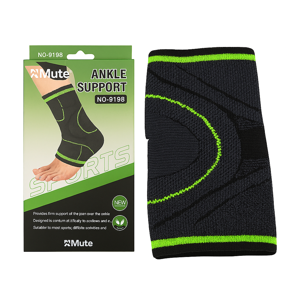SOPORTE TOBILLO 1PC COMPRESION NEGRO X VERDE 6820