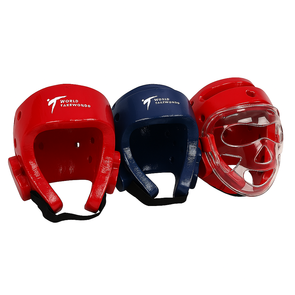 CABEZAL TKD CERRADO CON ELASTICO COLOR AZUL-ROJO