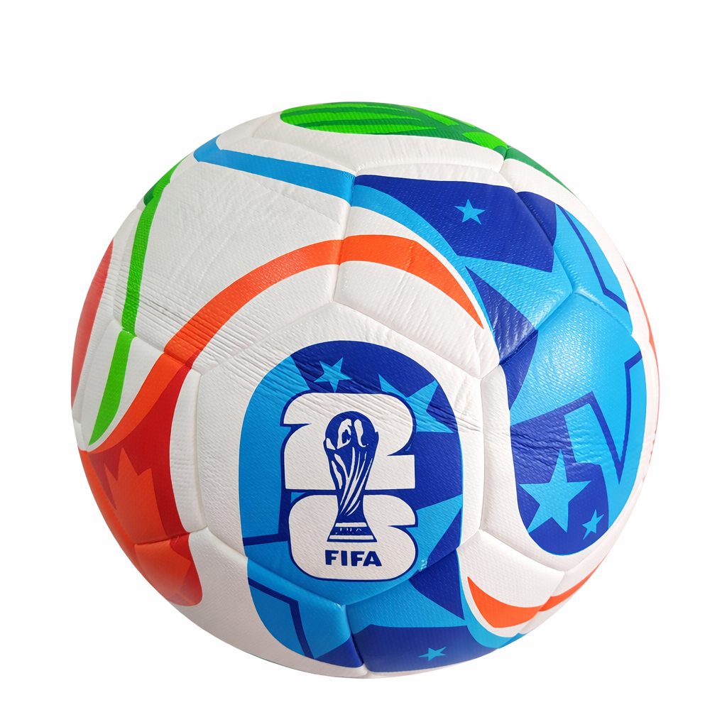 BALON FUTBOL N5 PU TERMOSELLADO VERDE - ROJO - ROSADO MUNDIAL 2026