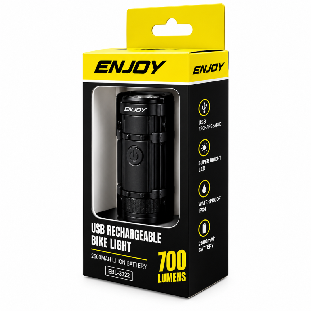 LUZ ENJOY EAST DELANTERA EBL-3322 700LM USB RECHARGEABLE C/PANTALLA