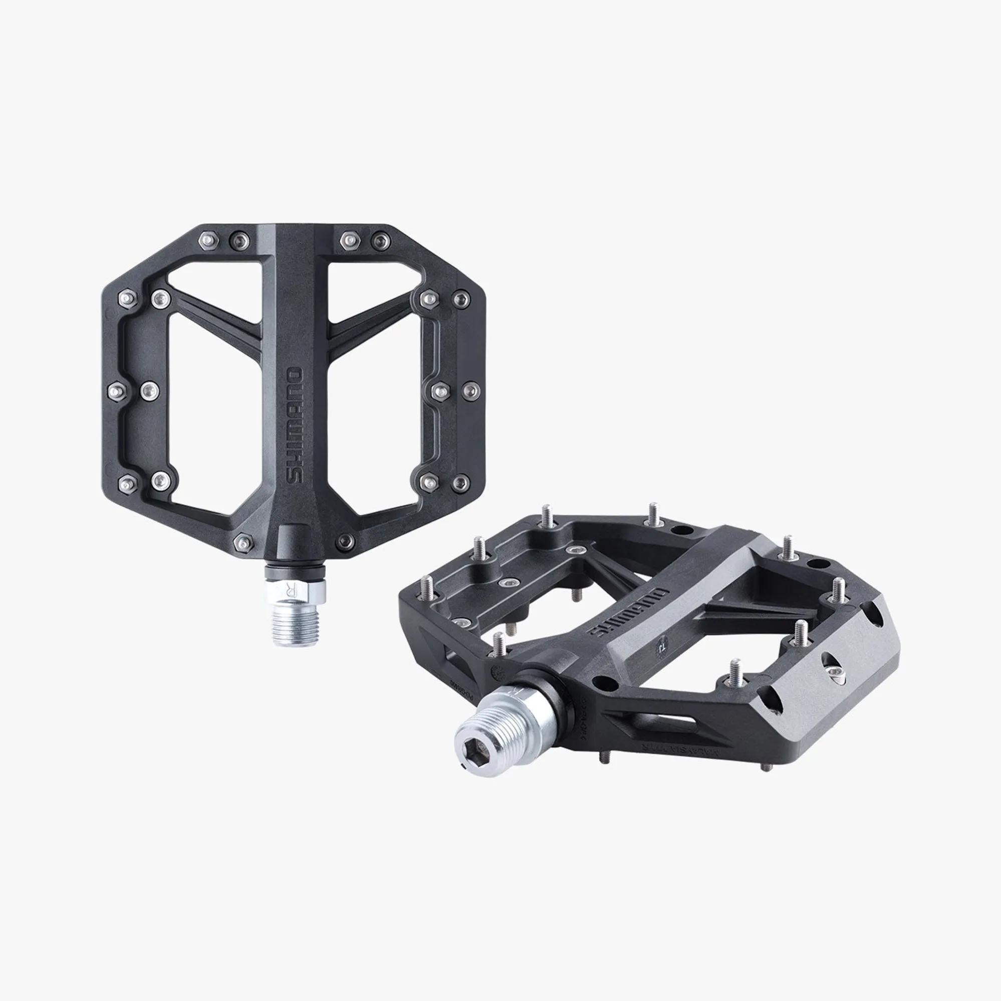 PEDAL SHIMANO MTB PD-GR400 FLAT BLACK-RED-BLUE CAJA SP - Imagen 1
